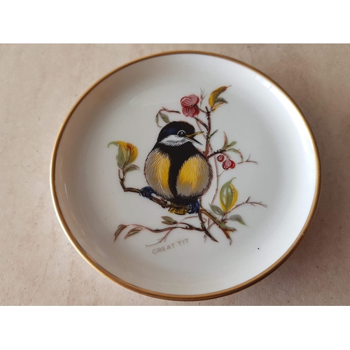 89 - Set of 4 x Kaiser, West Germany  Bird Plate Coasters inc; Great Tit, Goldfinch, Crested Tit and Blue... 