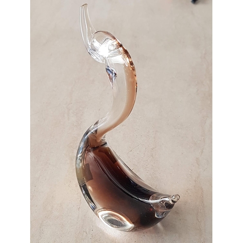 92 - Hand Made Venetian Murano Glass Duck, (H: 15cm), * Donated for Friends Hospice Foundation *