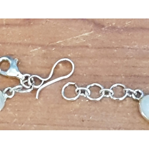 25 - Silver Bracelet (.925) with Natural Stone (Opal?) (L:18cm)