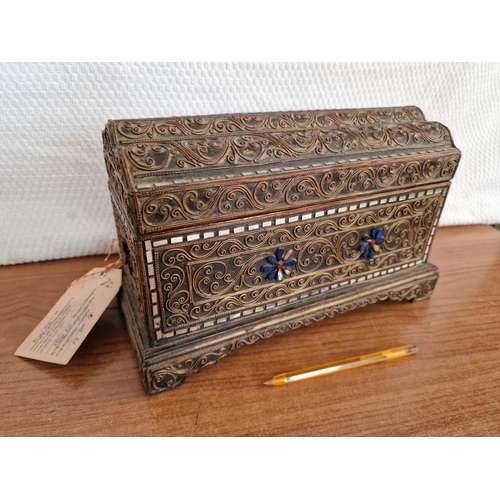 149 - Decorative Carved Wood Chest from Thailand, with Hinged Lid and Painted Interior, (Approx. 31 x 15 x... 