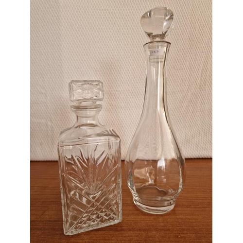 153 - 2 x Glass Decanters with Stoppers (a/f), (2)