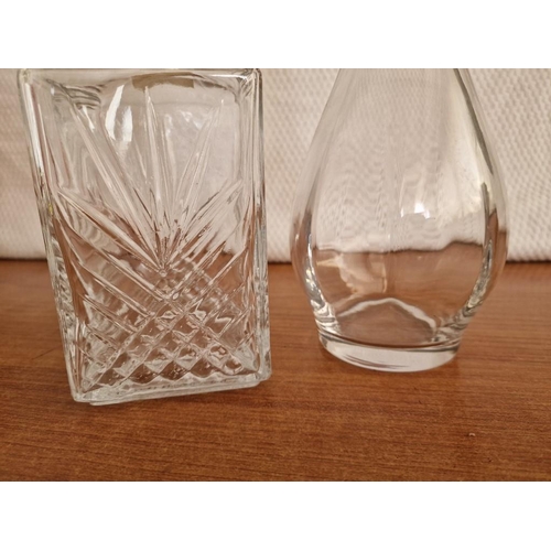 153 - 2 x Glass Decanters with Stoppers (a/f), (2)