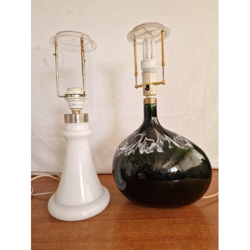 156 - 2 x Designer Holmegaard Table Lamps; 'Park Opal' and 'Lamp Art', (2)