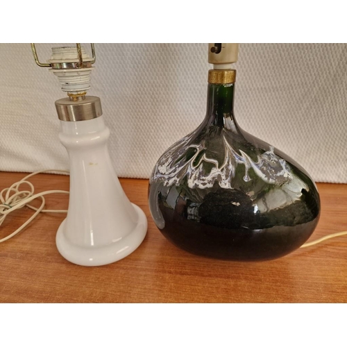 156 - 2 x Designer Holmegaard Table Lamps; 'Park Opal' and 'Lamp Art', (2)