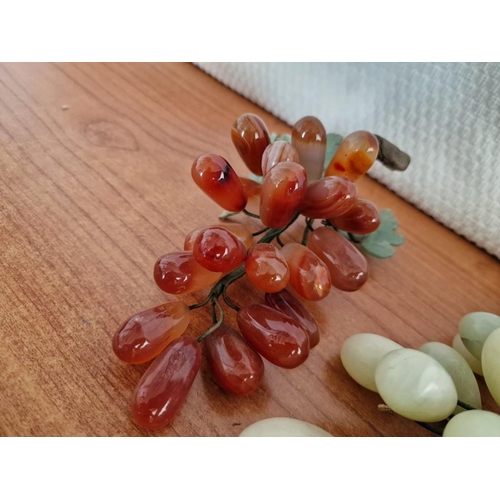 159 - Collection of 3 x Polished Coloured Stone Bunches of Grapes, (3)