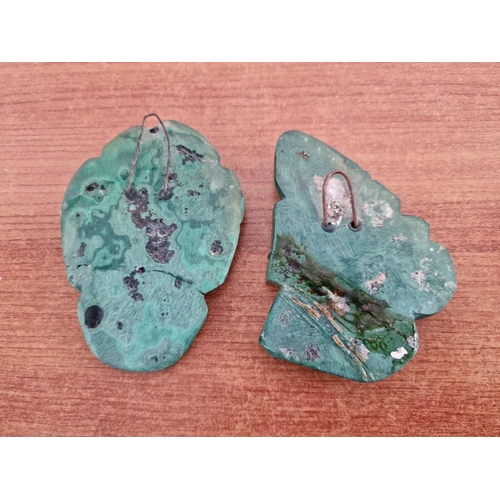 164 - 3 x Green Coloured Marble Effect Stone Wall Hangings, (Approx. H: 10cm), (3)