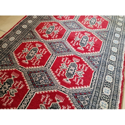 176 - Decorative Carpet Runner in Red & Black Geometric Patterns, (Approx. 280 x 80cm)