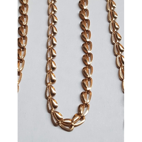 262 - 14ct Rose Gold Heart Link Chain / Necklace (L:49.5cm), Total Weight 5.18gr