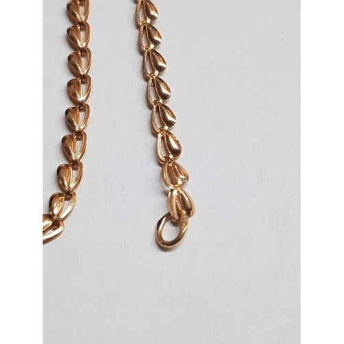 262 - 14ct Rose Gold Heart Link Chain / Necklace (L:49.5cm), Total Weight 5.18gr