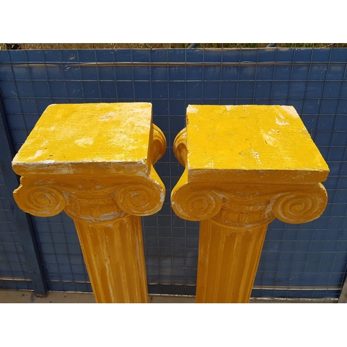 271 - Pair of Greek Style Garden Clay Columns / Plant Stands (H:87cm each)