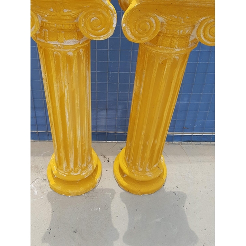 271 - Pair of Greek Style Garden Clay Columns / Plant Stands (H:87cm each)