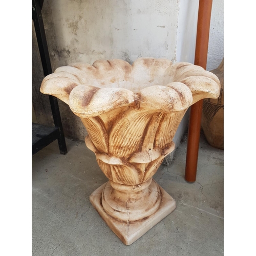 276 - Large Clay Plant Pot in Shape of Flower (H:55cm)