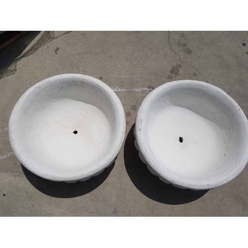 296 - 2 x Clay Small Round Plant Pots (Ø31cm x H:15.5cm each)