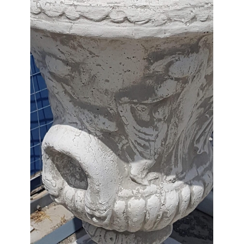 312 - Large Clay Garden Pot / Planter Urn with Relief Ancient Pattern (H:83cm)