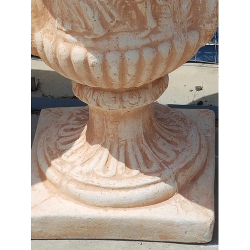 316 - Large Clay Garden Pot / Planter Urn with Relief Ancient Pattern (H:83cm)