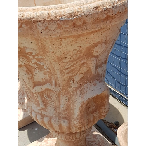 316 - Large Clay Garden Pot / Planter Urn with Relief Ancient Pattern (H:83cm)