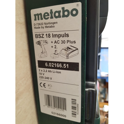 383 - Metabo BS2 18 Impuls Li-Power 20 Air Cooled Cordless Drill with Extra Metabo AC 30 Plus Charger (Un-... 