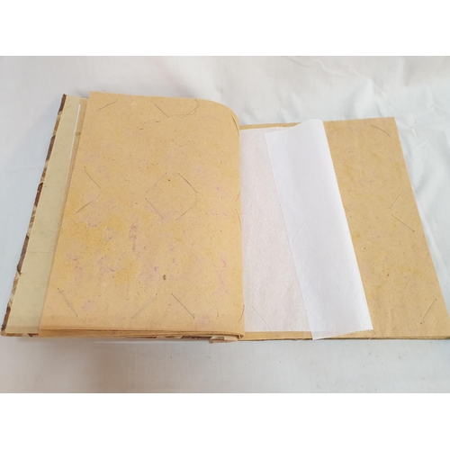 42 - Edwardian Teacher's Album (31 x 27 x 7cm) Plus New Hand Made Natural Material Covered Album (36 x 30... 