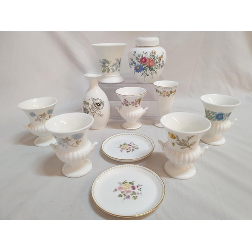 63 - 11 - Pieces of Various Wedgewood Fine Bone English Porcelain inc; Pot with Lid, 5 x Small Urn Style ... 