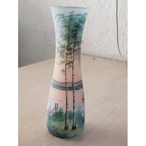 181 - Legras (French) Glass Scenic Landscape Vase (H:28cm)