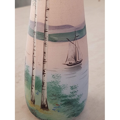 181 - Legras (French) Glass Scenic Landscape Vase (H:28cm)