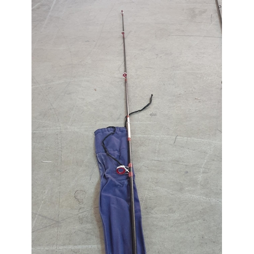 183 - 5 x Fishing Rods in Soft Cases, 4 x Carbon Fibre; 1 x Cane, 1 x 