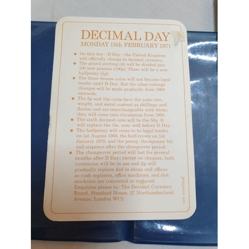 188 - Britain's First Decimal Coins (Decimal Day Monday 15th of February 1971) Together with Royal Mint Me... 