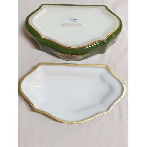 294 - Large Porcelain Limoge Decorative Box with Lid