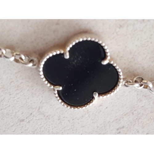 341 - Leaf Clover Silver (.925) Bracelet (L:20cm)