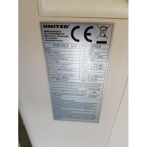 521 - United Portable Air Conditioner, Model PAC-8026 with R/C (Un-Tested)