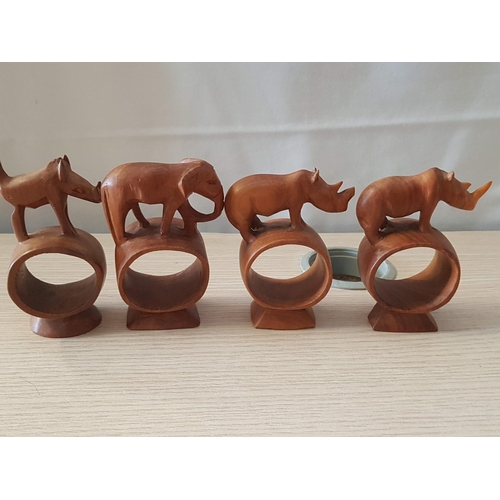 651 - Set of 8 x Napkin Rings / Air Plant Holders African Folk Hand Craft