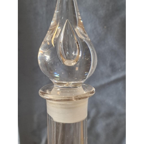 663 - Designer Angular Glass Decanter with Bubble Stopper, (Approx. H: 36cm)