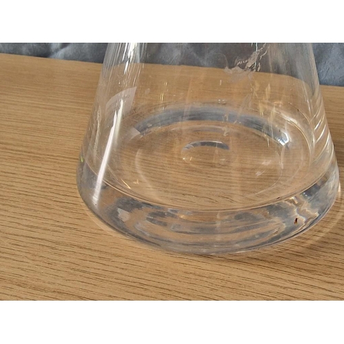 663 - Designer Angular Glass Decanter with Bubble Stopper, (Approx. H: 36cm)