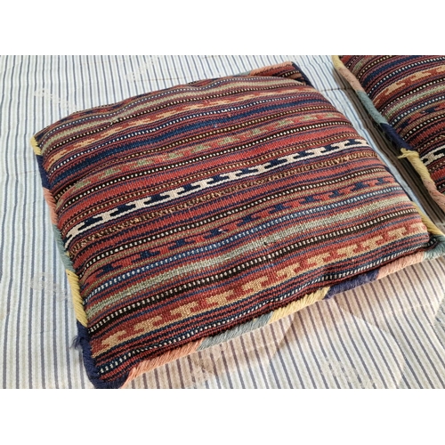 679 - Pair of Hand Woven Caucasian Wool Cushions, (Approx. 43 x 40cm), (2)