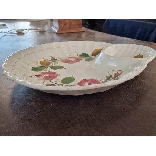 685 - Large Shell Shaped Dish with Floral Pattern, Made in Italy, (Approx. 42 x 39cm Overall)