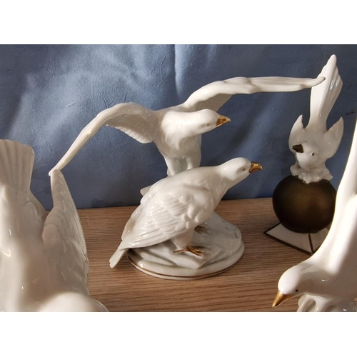 687 - Collection of 7 x Porcelain Bird Ornaments, Named Makers (see multiple photos), (7)