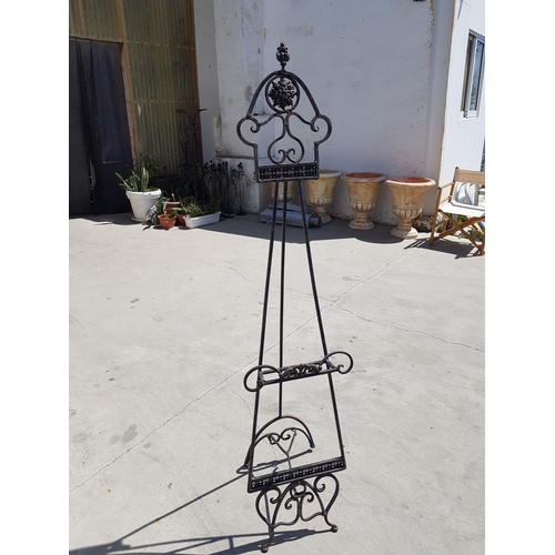 691 - Large Metal Art Decorative Metal Easel and Stand, A/F (H:160cm)