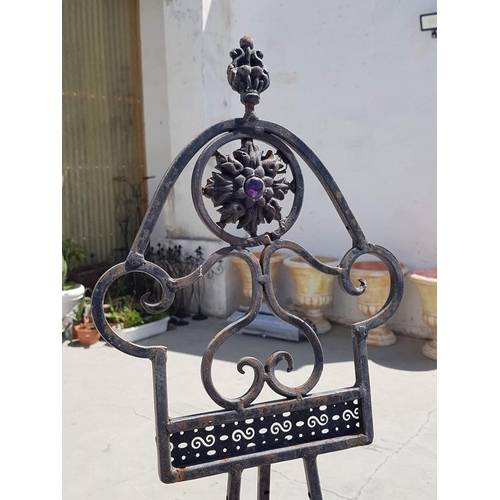 691 - Large Metal Art Decorative Metal Easel and Stand, A/F (H:160cm)