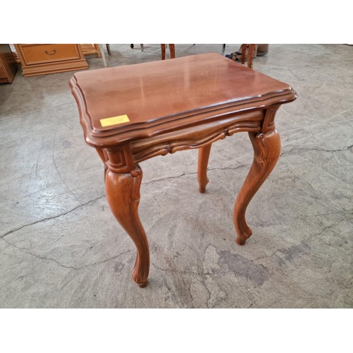 209 - Classic Style Coffee / Side Table with Carved Surround and Cabriole Legs, (Approx. 38 x 30 x 47cm)