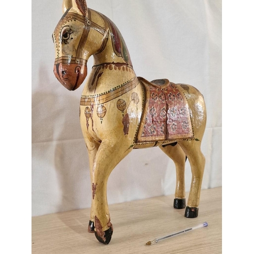 217 - Hand Painted Wooden Horse, Model a 