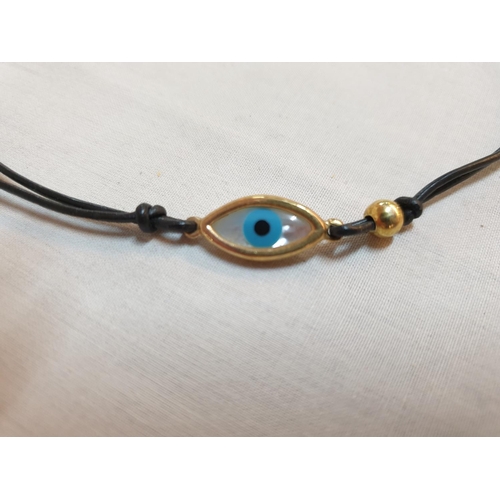 237 - 1 x Gregio Evil Eye Pendant Necklace Hallmarked .925 Silver on Leather Cord and 1 x .925 Hallmarked ... 