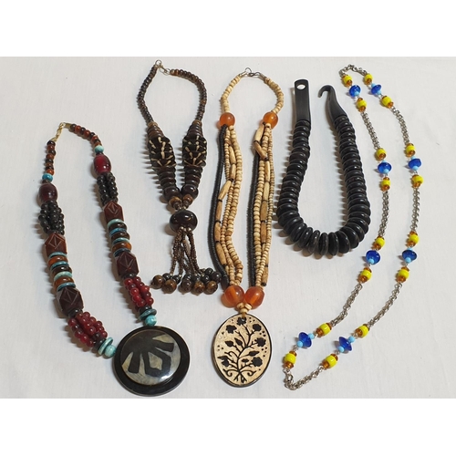 247 - Collection of 5 - Tribal Themed Necklaces / Costume Jewellery