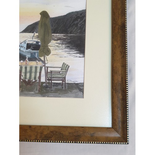 431 - Boat / Sea Scene Water Colour Framed Picture, Signed by Artist, (Approx. 47 x 40cm Overall)