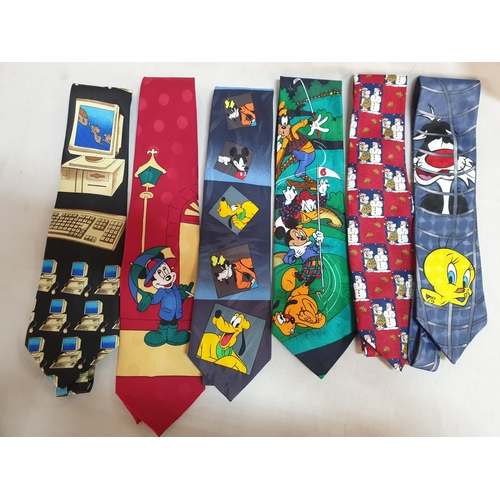 143 - A Large Collection of 17 x Colourful Ties Including Novelty Disney 