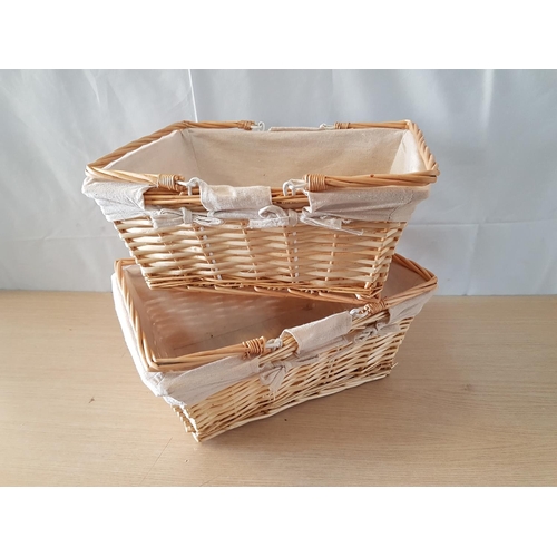 21 - 2 x Pic Nic Wicker Baskets with Double Folding Handles