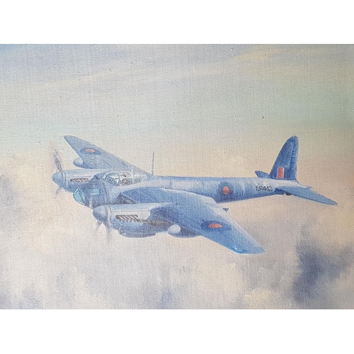 605 - De Havilland Mosquito Oil on Canvas Framed (45 x 56cm)