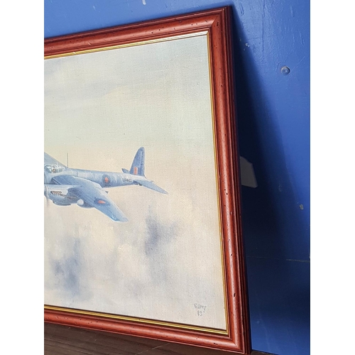 605 - De Havilland Mosquito Oil on Canvas Framed (45 x 56cm)