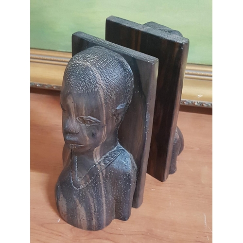 611 - Hand Carved Ethnic Bookends 