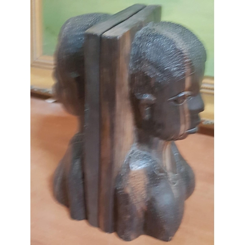 611 - Hand Carved Ethnic Bookends 