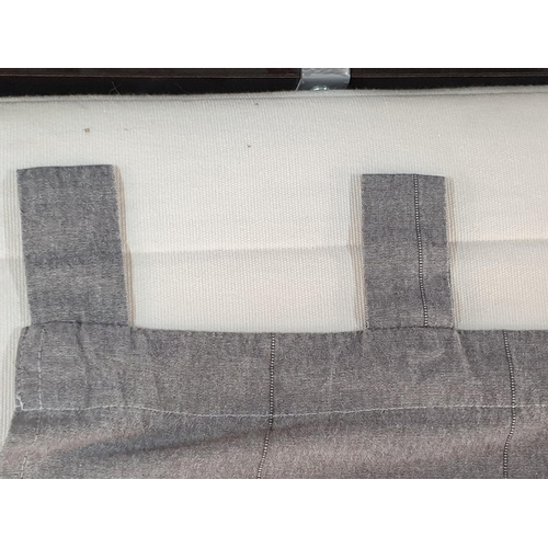 724 - 2 x Grey Curtains for Pole Hangers (W:128cm x L:136cm, Length Included Hanging Tabs), 100% Cotton